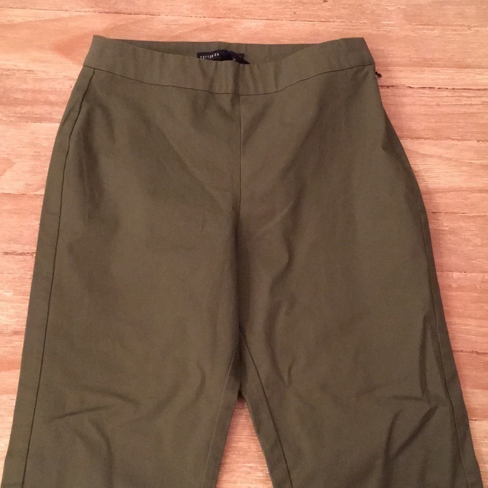 Cotton On Army Green SAMMI CAPRI PANT Twill 4 NEW